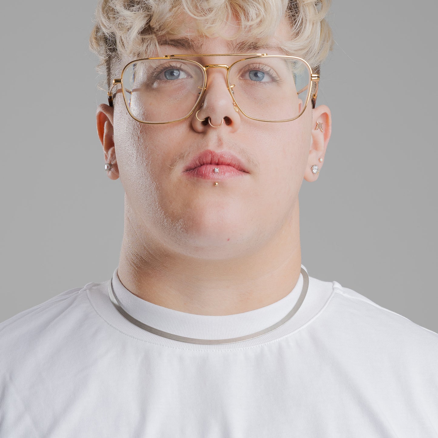 BRO CODE LGBTQIA+ inclusive heavyweight shirt worn by model with glasses and piercings